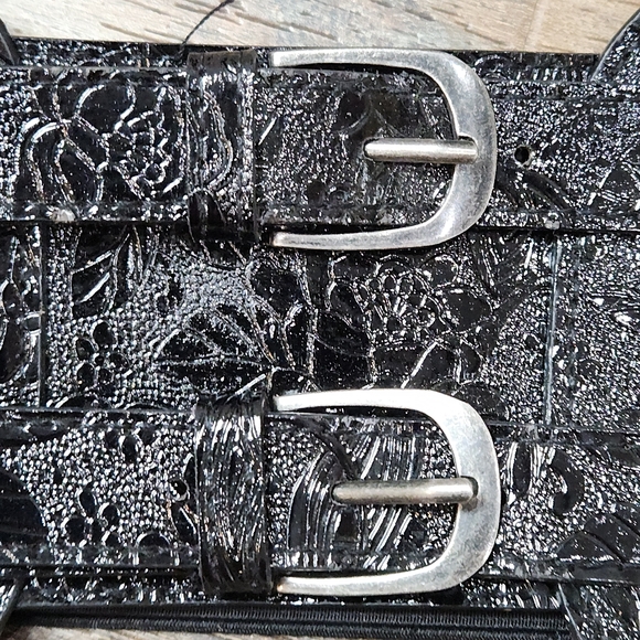 FAUX LEATHER CORSET BELT WITH STRETCH ELASTIC SIZE MEDIUM LARGE - Picture 5 of 5